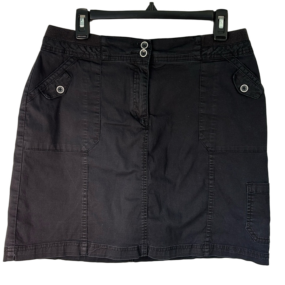 Karen Scott Cotton Blend Short Black Skort Size 10